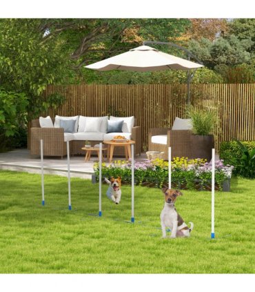 Dog Weave Pole Set Agility Starter Kit Pet Outdoor Exercise Training Set