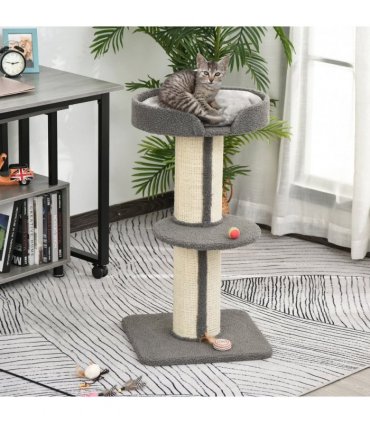 91cm Cat Tree Kitten Activity Center Tower Scratching Post Lamb Cashmere Perch