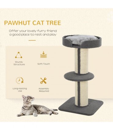 91cm Cat Tree Kitten Activity Center Tower Scratching Post Lamb Cashmere Perch
