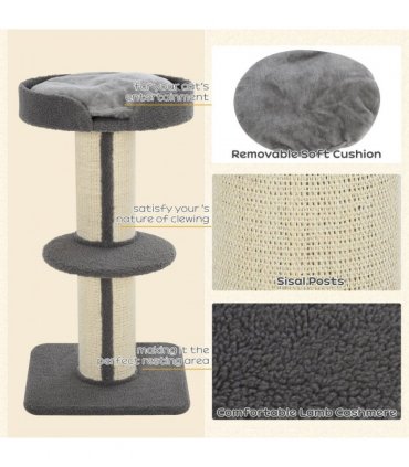 91cm Cat Tree Kitten Activity Center Tower Scratching Post Lamb Cashmere Perch