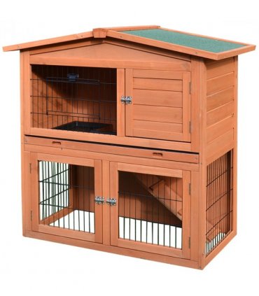 Rabbit Hutch A-Frame Wood Wooden Natural Wood Finish 100.5L x 55W x 101H cm