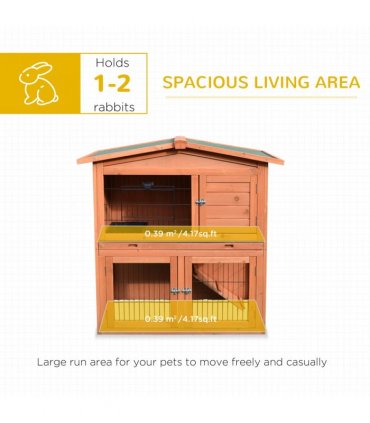 Rabbit Hutch A-Frame Wood Wooden Natural Wood Finish 100.5L x 55W x 101H cm