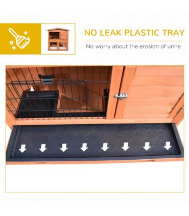 Rabbit Hutch A-Frame Wood Wooden Natural Wood Finish 100.5L x 55W x 101H cm