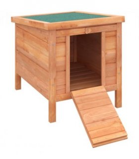 Wooden Rabbit Hutch Bunny Cage Fir wood Natural wood finish 51L x 42W x 43H cm