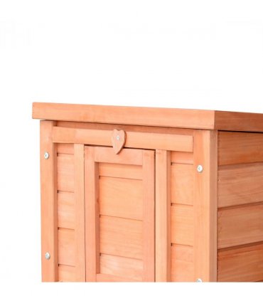 Wooden Rabbit Hutch Bunny Cage Fir wood Natural wood finish 51L x 42W x 43H cm