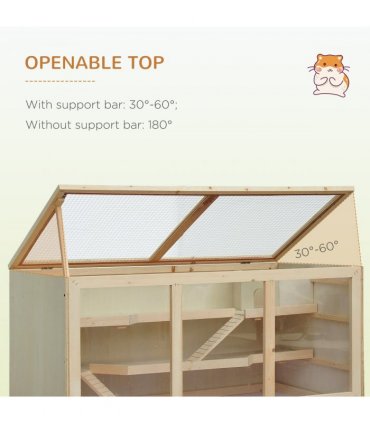 Wooden Hamster Cage Rats Mice Rodent Small Animals Hutch Exercise Play House