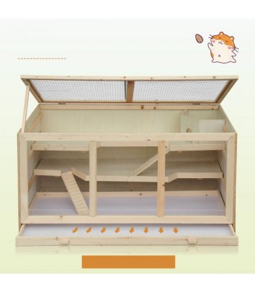 Wooden Hamster Cage Rats Mice Rodent Small Animals Hutch Exercise Play House