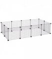 DIY Pet Playpen Metal Wire Fence 12-Panel Guinea Pig Small Animals Cage Black