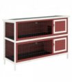 Two-Tier Wooden Rabbit Hutch Brown, white 136.4L x 50W x 93H cm Fir wood