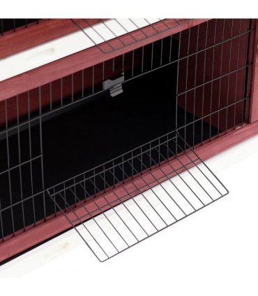 Two-Tier Wooden Rabbit Hutch Brown, white 136.4L x 50W x 93H cm Fir wood
