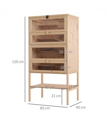Wooden Hamster Cage Small Animals Pet Rodent Mouse Guinea Pig Play Exercise