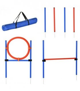 Pet Agility Set Training Play Kit Dog Jump Hoop Poles Tunnel Obedience Equipment