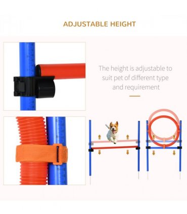 Pet Agility Set Training Play Kit Dog Jump Hoop Poles Tunnel Obedience Equipment