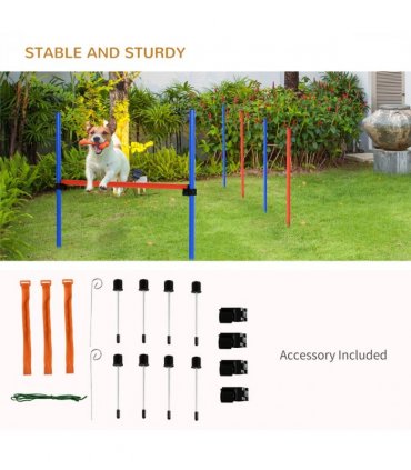 Pet Agility Set Training Play Kit Dog Jump Hoop Poles Tunnel Obedience Equipment
