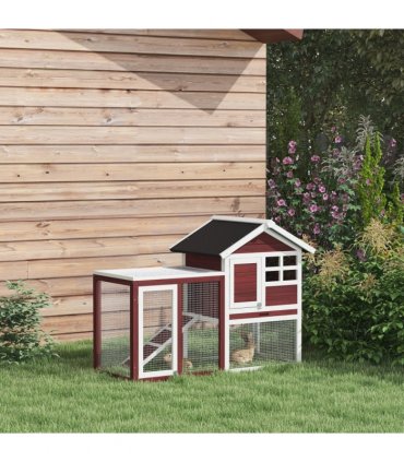 Rabbit Hutch Cage Bunny House Wooden Habitat Pet Small Animal w/ Tray Ramp