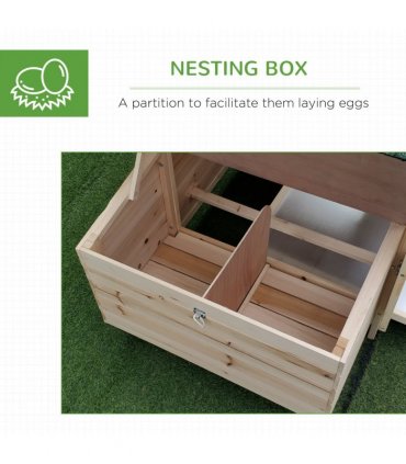 Chicken Coop Small Animal Pet Cage w/ Nesting Box Outdoor Run Backyard Wooden