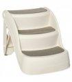 Portable Dog Steps Non-slip Pet Stairs 3-Step Design for High Beds Sofas, Cream