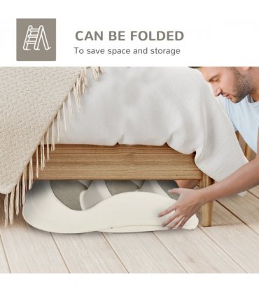 Portable Dog Steps Non-slip Pet Stairs 3-Step Design for High Beds Sofas, Cream