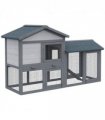 5ft Wooden Rabbit Guniea Pigs Hutch with Run 2 Tiers Outdoor Cage Pet House