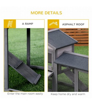 5ft Wooden Rabbit Guniea Pigs Hutch with Run 2 Tiers Outdoor Cage Pet House