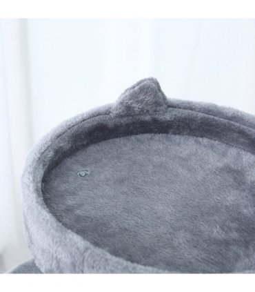 104cm Deluxe Cat Activity Tree w/ Scratching Posts Ear Perch House - Grey