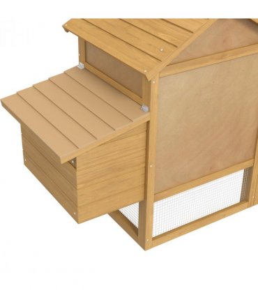 Small Chicken Coop Hen Cage Nesting Box Outdoor Run Wood Color 150.5 x 54 x 87cm