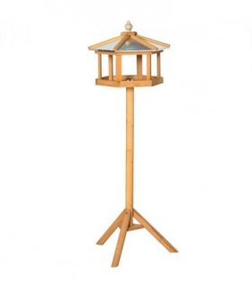 Bird Stand Feeder Table Feeding Station Garden Wood Coop Parrot Nesting Stand