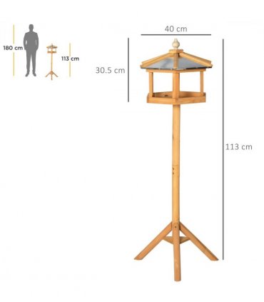 Bird Stand Feeder Table Feeding Station Garden Wood Coop Parrot Nesting Stand