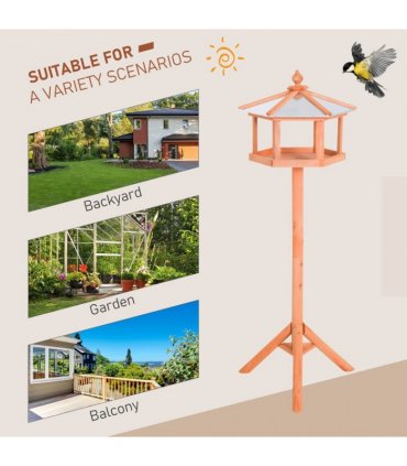 Bird Stand Feeder Table Feeding Station Garden Wood Coop Parrot Nesting Stand
