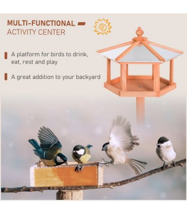 Bird Stand Feeder Table Feeding Station Garden Wood Coop Parrot Nesting Stand