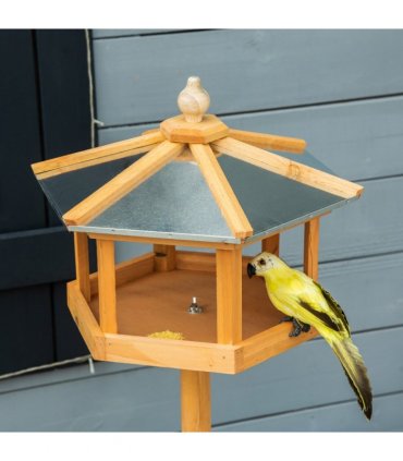 Bird Stand Feeder Table Feeding Station Garden Wood Coop Parrot Nesting Stand