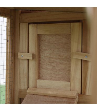 Wooden Rabbit Hutch Bunny Cage Guinea Pig House w/ Slide-out Tray Outdoor Run