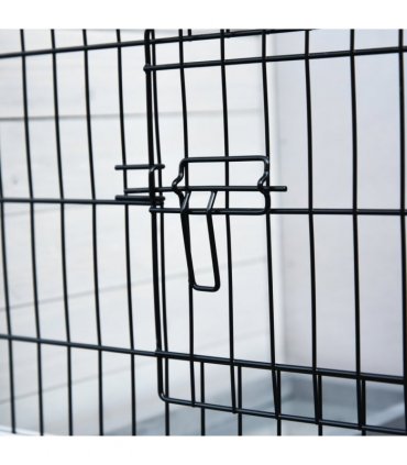 Rabbit Hutch and Run w/ Removable Tray Openable Top for Indoors & Outdoors Grey