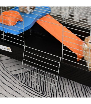 Cage Black 89L x 44W x 43H cm Small Animal Home for Rabbit Ferret Chinchilla