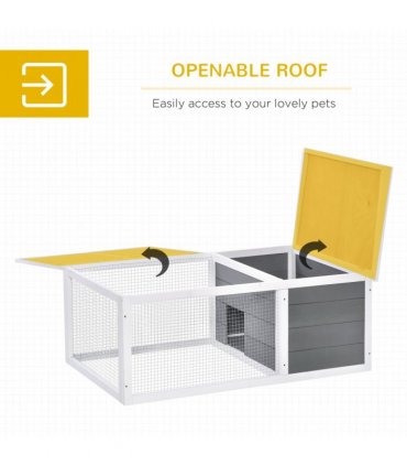 Rabbit Hutch Small Animal Cage Pet Run Cover, with Water-resistant Asphalt Roof