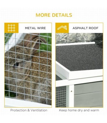 Rabbit Hutch Small Animal Cage Pet Run Cover, with Water-resistant Asphalt Roof