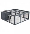 Rabbit Run Small Animal Hutch Guinea Pig House with Openable Main House & Roof