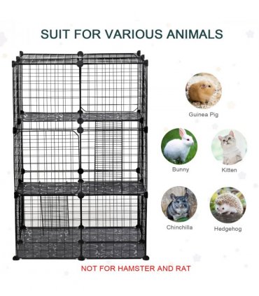 Pet Playpen DIY Small Animal Cage w/ Doors Ramps for Kitten Bunny Chinchilla