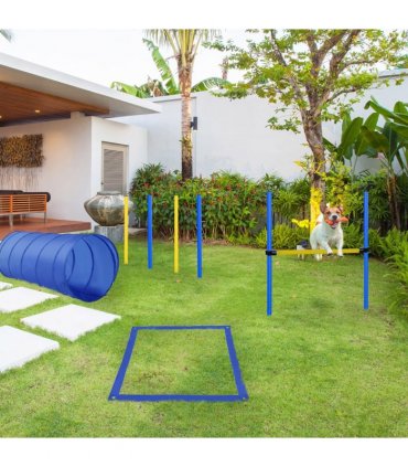Pet Agility Training Equipment Dog Play Run Jump (Poles + Hurdle + Tunnel +