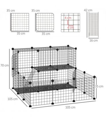 Pet Playpen DIY Small Animal Cage for Rabbit Ferret Chinchilla Guinea Pig Black