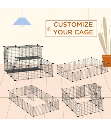 Pet Playpen DIY Small Animal Cage for Rabbit Ferret Chinchilla Guinea Pig Black