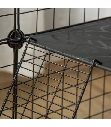 Pet Playpen DIY Small Animal Cage for Rabbit Ferret Chinchilla Guinea Pig Black