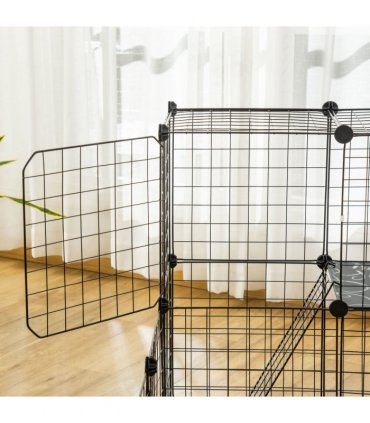 Pet Playpen DIY Small Animal Cage for Rabbit Ferret Chinchilla Guinea Pig Black