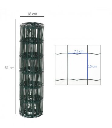 Mesh Fence Green PVC Coated 1000L x 1W x 61H cm Chicken Wire Mesh Garden
