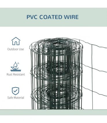 Mesh Fence Green PVC Coated 1000L x 1W x 61H cm Chicken Wire Mesh Garden