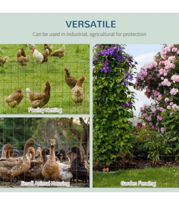 Mesh Fence Green PVC Coated 1000L x 1W x 61H cm Chicken Wire Mesh Garden