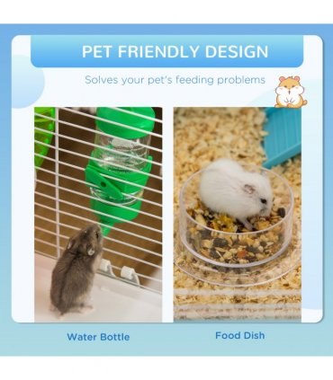 Hamster Cage Blue 59L x 36W x 47H cm Rodents House w/ Tubes Exercise