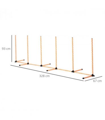Dog Agility Weave Poles Training Obstacle Course Set Slalom Equipment w/ Whistle