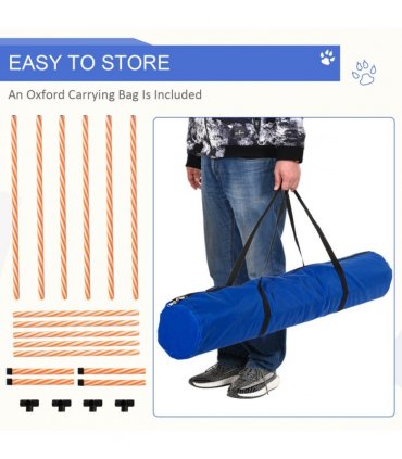 Dog Agility Weave Poles Training Obstacle Course Set Slalom Equipment w/ Whistle