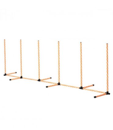 Dog Agility Weave Poles Training Obstacle Course Set Slalom Equipment w/ Whistle